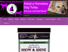 Tablet Screenshot of mistycreekdogrescue.com